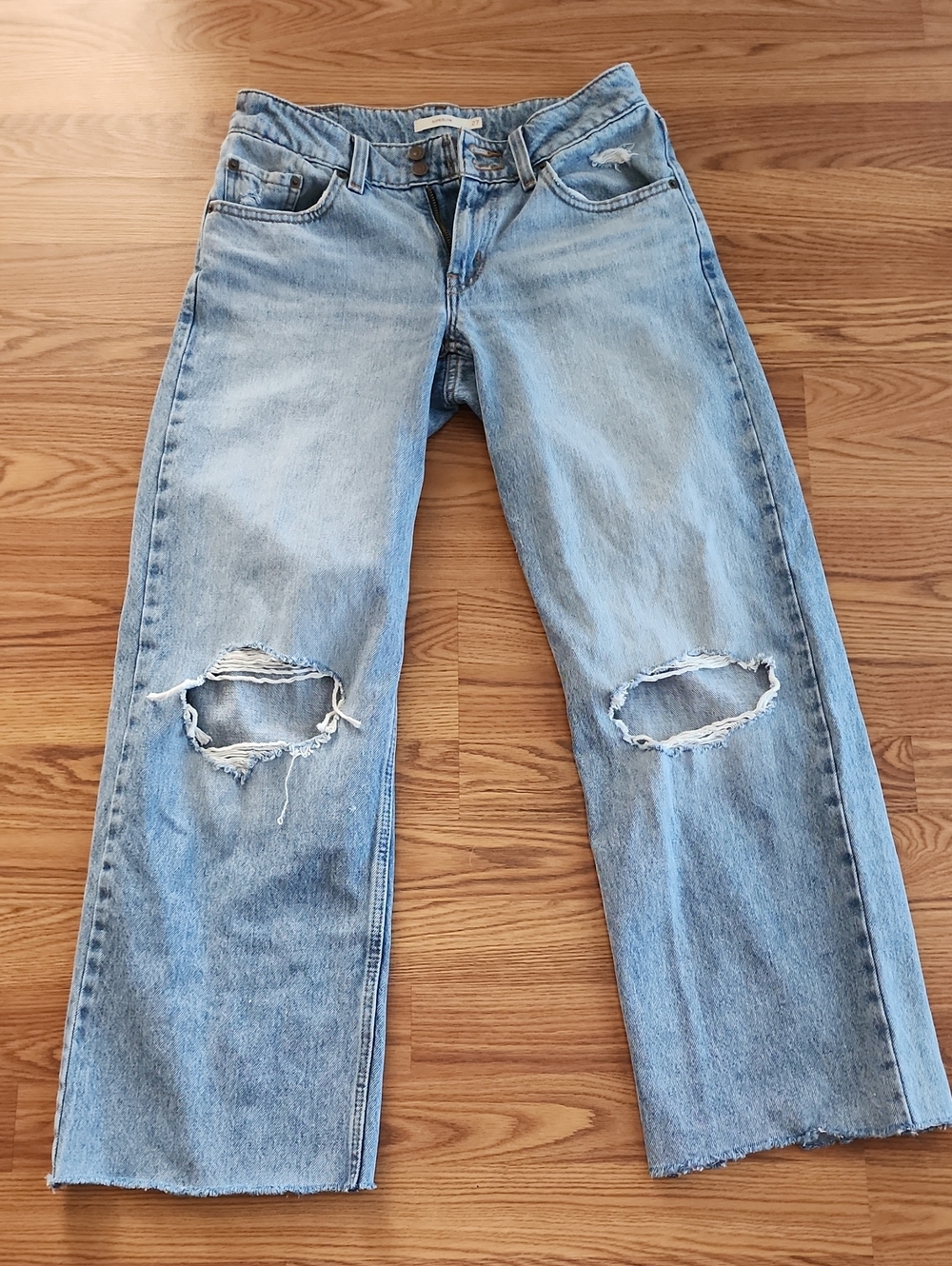 Levi's Light Blue Distressed Women's Straight-Leg Jeans